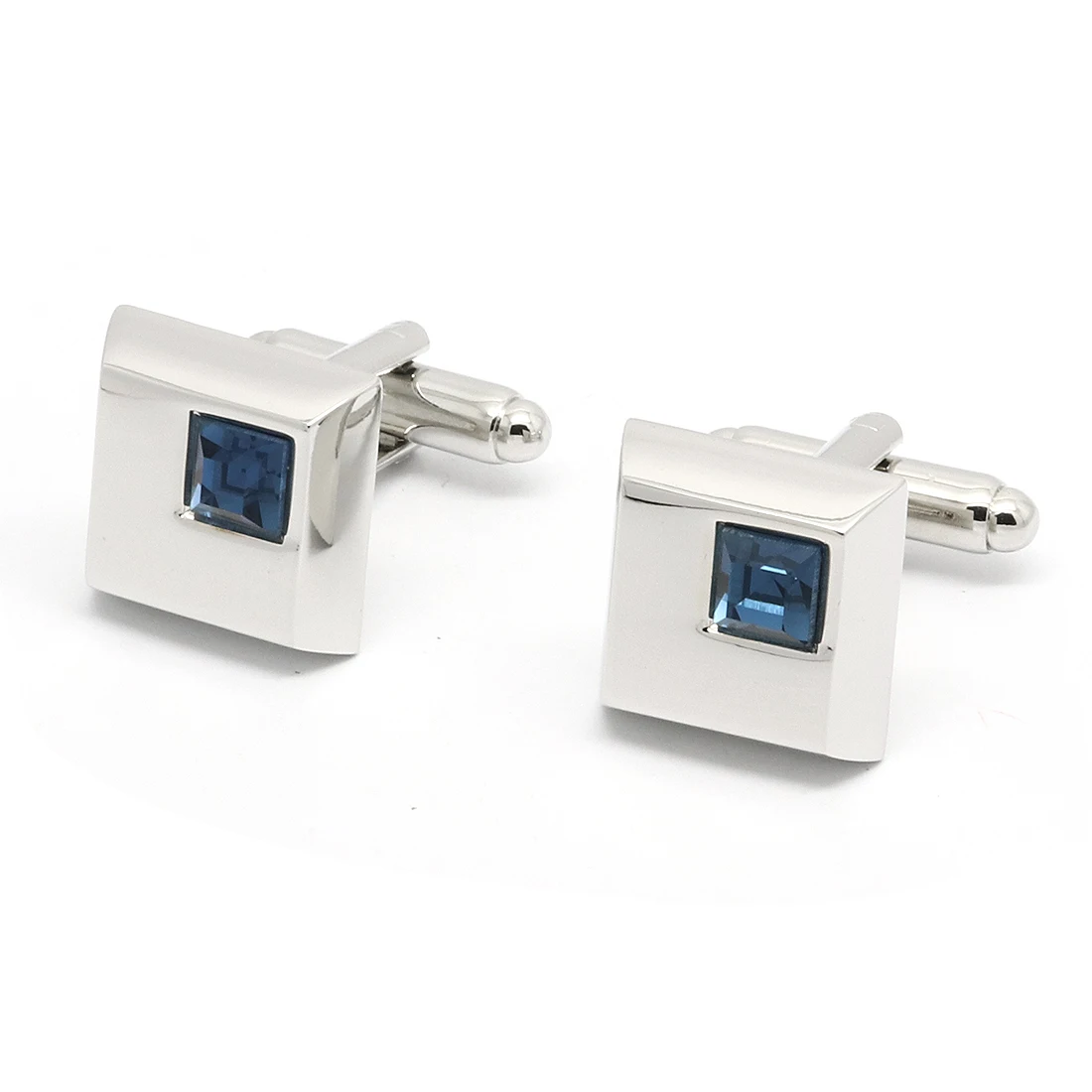 Blue Crystal Cufflinks For Mens Fashion Brand Cufflink High Quality