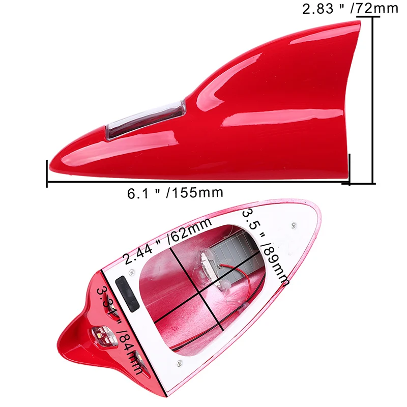 POSSBAY светодиодный Авто Солнечная приведенная в действие автомобильная антенна Светодиодный проблесковый антенны в виде акульих плавников Предупреждение габаритными задними фонарями с контроллером сигнальная антенна
