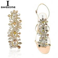 Стразы в богемном стиле; Свадебная вечерняя Обувь для невесты; аксессуары для босоножек на высоком каблуке; обувь; стразы ручной работы