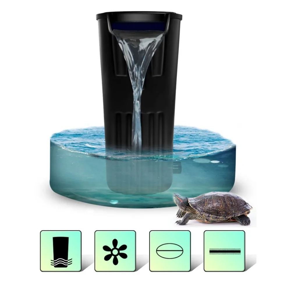 Водопадный Аквариум Черепаха кислородный насос аквариум встроенный фильтр низкий уровень воды 220-240 В 5 Вт аксессуары для аквариумов с рыбами