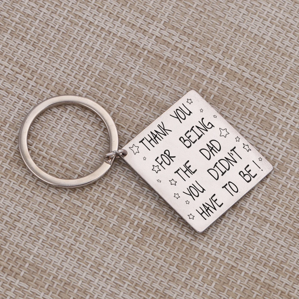 Special Stepdad Glass Top Key Chain Stepfather Personalized Father/'s Day Gift