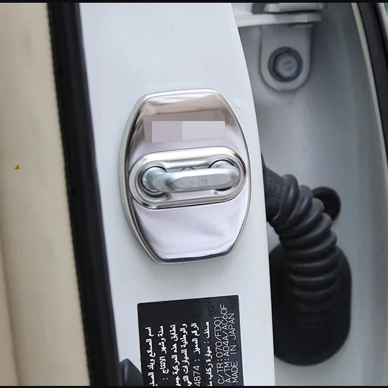 

3 Colors S/S Car Door Lock Buckle Door Lock Protective Cover For Toyota Land Cruiser Prado FJ120 FJ150 Accessories 2003-2017