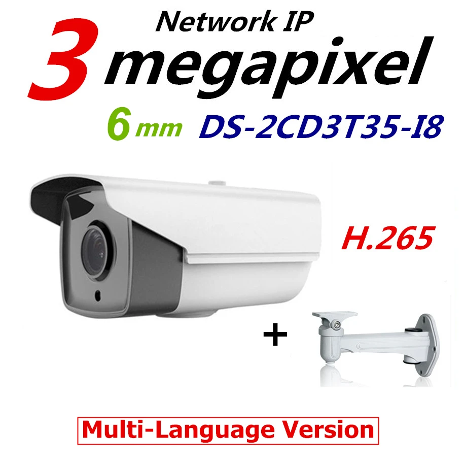 

Newest Multi-Language Surveillance Camera DS-2CD3T35-I8 3 Megapixel Bullet CCTV IP Camera Firmware V5.3.3 PoE Support H.265