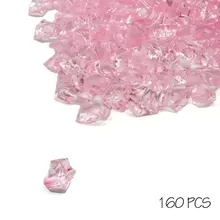 Розовый 155 шт Декоративные Акриловые лед рок для Разбрасыватели конфетти для стола, Искусственный лед кубики драгоценных камней драгоценные камни Ваза Наполнители