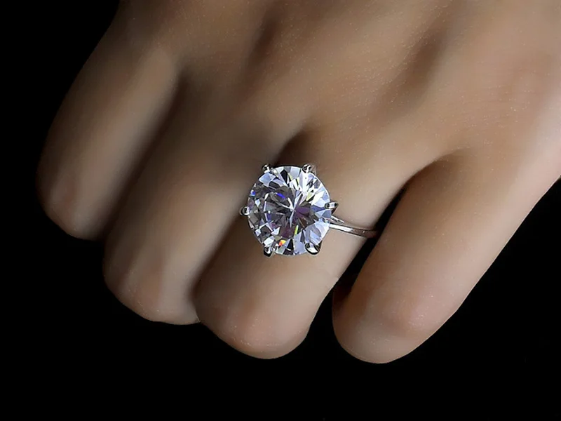 MOONROCY, серебряные кольца с кубическим цирконием и кристаллами, обручальные кольца для женщин, 5 карат, аксессуары для невесты, ювелирные изделия, Прямая поставка, кольца