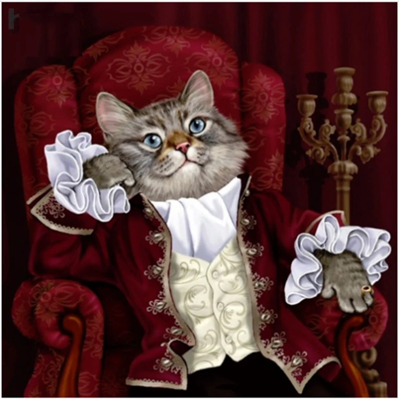 Кошка Алмазная картина узор вышивка крестиком декоративная фигурка животного - Цвет: As shown