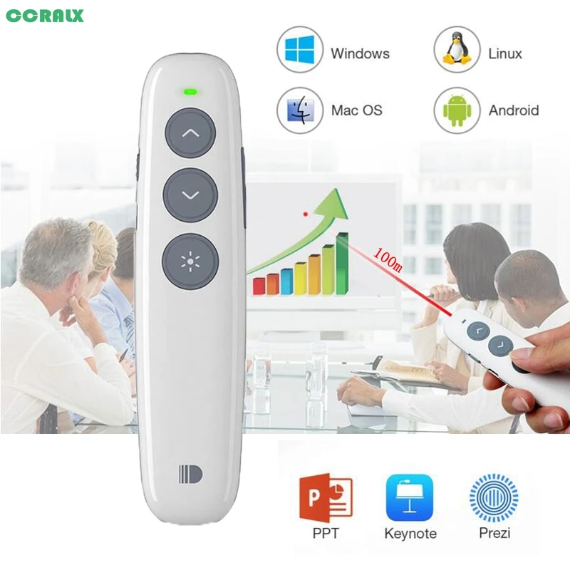 

CCRALX Laser Pointer Wireless PPT Flip Pen 2.4G Remote Control Teaching Pen Red Laser Pen