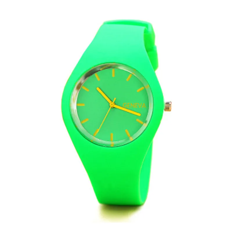 

Women Bracelet Watch Candy Color Famous brand Ladies Faux Silicone Quartz Wrist Watch Clock Women vintage wrist watch relojes mu