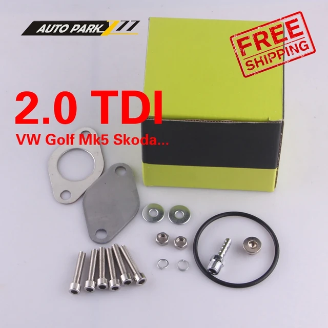 US $20.69 aluminum egr delete remove kits egr byass for VW Golf Mk5 2.0TDI valve for Skoda 2.0Tdi egr valve p