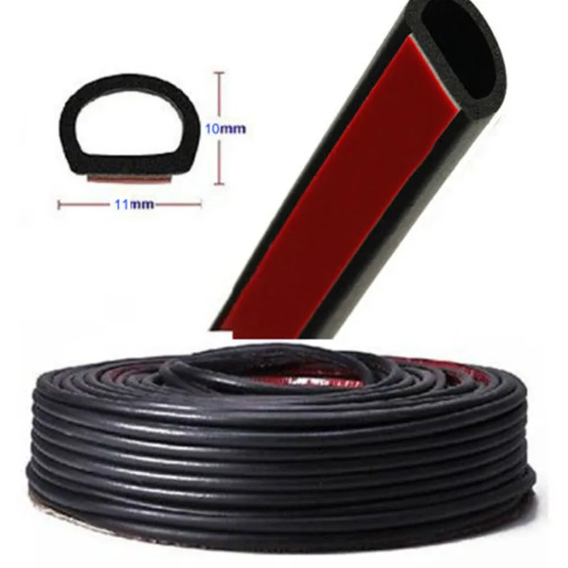 

4M D-Shape Car Truck Door Rubber Hollow Seal Strip Molding Trim Weatherstrip