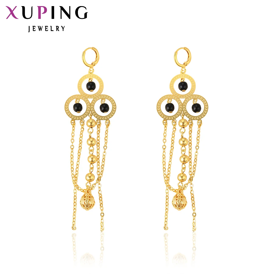 

Xuping Fashion Earring New Valentine's Gift Gold Color Trendy Long Drop Earrings for Girl Women Jewelry Gift 29376