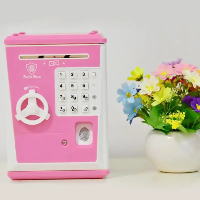 Electronic Piggy Bank ATM Password Money Box Cash Coins Saving Box ATM Bank Safe Box Automatic Deposit Banknote Christmas Gift