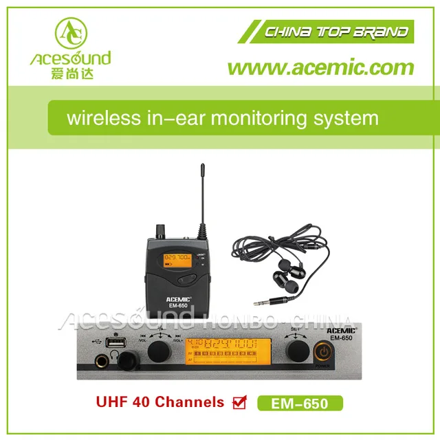ACEMIC EM-650 professional in-ear monitor system wireless microphone for stage performance church tour guide USB/MP3 | Электроника