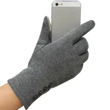 Перчатки для сенсорного экрана Женские варежки на полный палец модные кнопки перчатки осень-зима модные женские хлопковые теплые перчатки для женщин#10