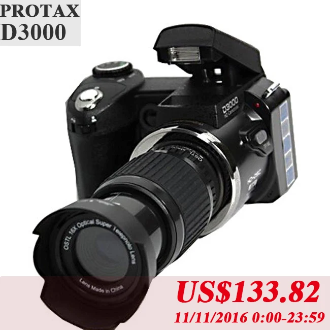 PROTAX D3000 16MP HD Half DSLR Professional Digital Cameras with 21x Telephoto Wide Angle Lens Cameras