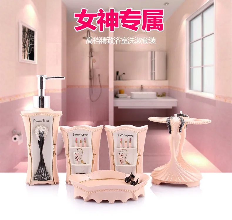 XYZLS Новое поступление 5 шт./компл. Творческий Аксессуары для ванной комнаты в европейском стиле Стиль смолы для ванной наборы Зубная щётка держатель мыльница дозатор