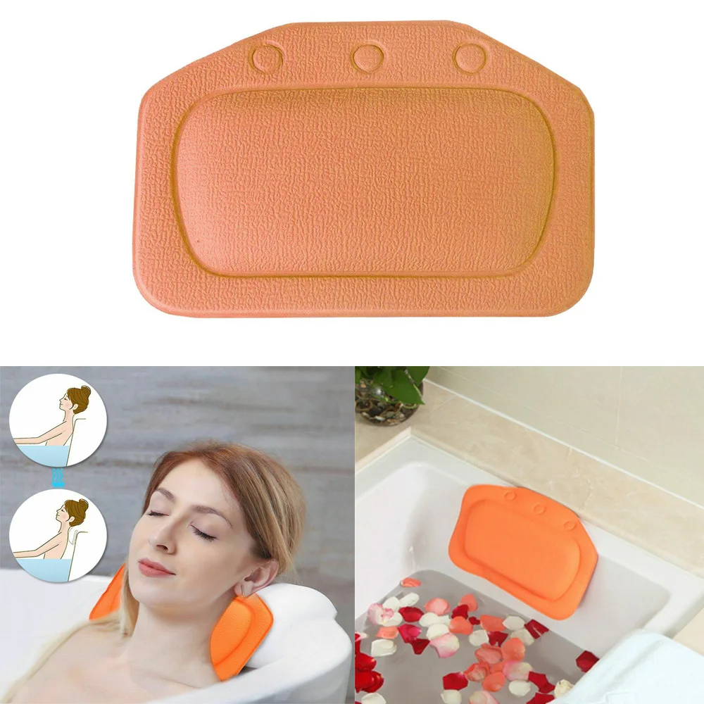 

21*31cm SPA Soft Bathtub Pillow Home Bath tub PVC Non-Slip Cushion Head Neck Rest Suction Cup Decorative Pillow Accessories