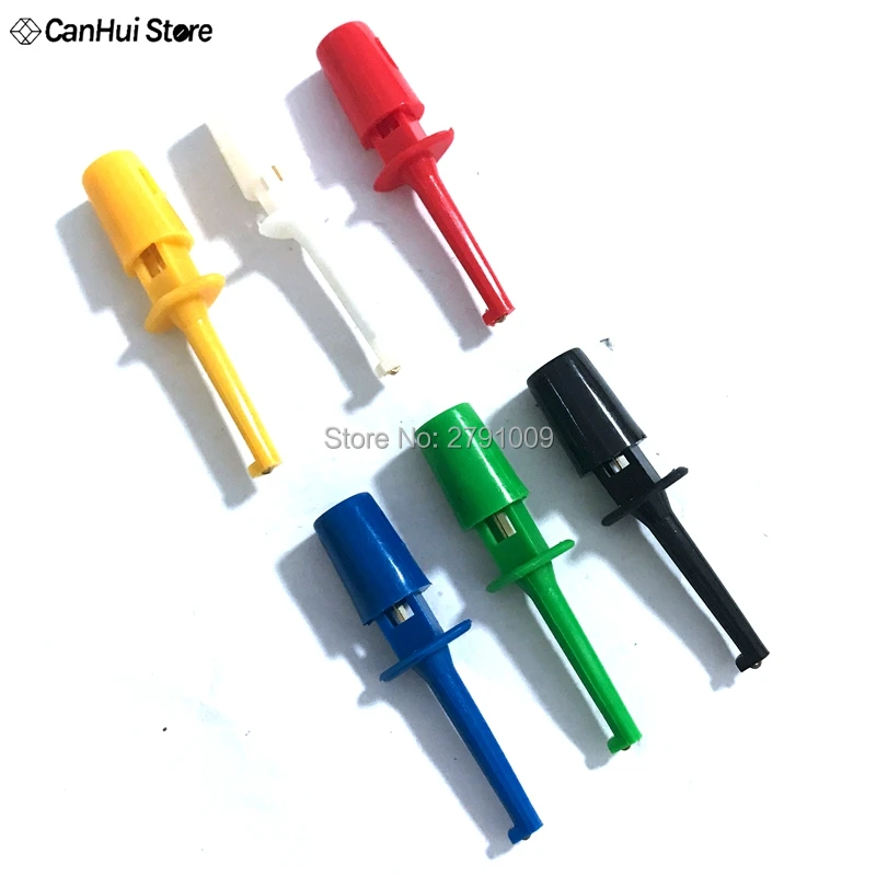 

12 Pcs Mini Single Test Hook Clip Test Probe for Electronic Testing IC Grabber Large Size Round Crocodile Clip Hook Test Clip