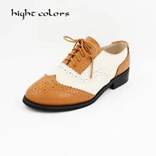Высококачественные Брендовые женские туфли из натуральной кожи; большие размеры 34-43; дизайнерские винтажные туфли на плоской подошве; женские оксфорды ручной работы с круглым носком HC-766