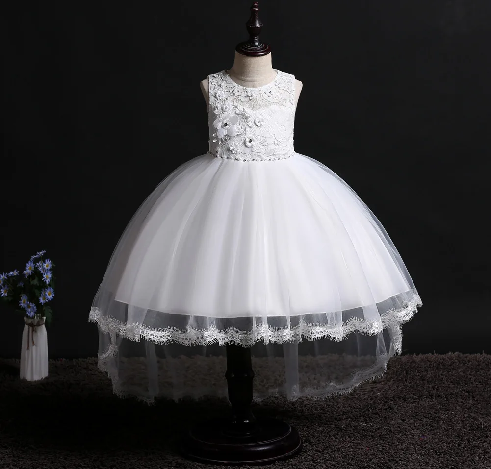 Кружевные платья с жемчужным поясом и объемным цветком на свадьбу, мятно-зеленый/розовый, Лавандово-желтый цвет вечернее платье для девочек