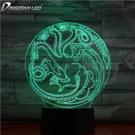 

Game of Thrones 3D LED Lamp Night Lamp Multicolor RGB Table Light Family Logo House of Novelty Led Furniture Novelties 2019