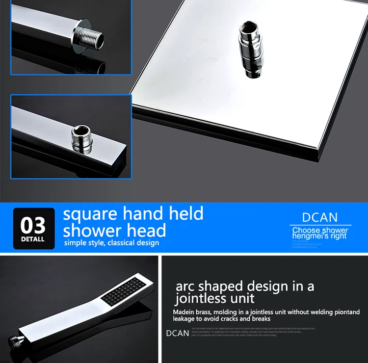 10 Inch Air Shower Head Set Booster Saving Water Concealed Wall Mounted Box Shower Kit  Rainfall Brass Bath &Shower Faucets (23)