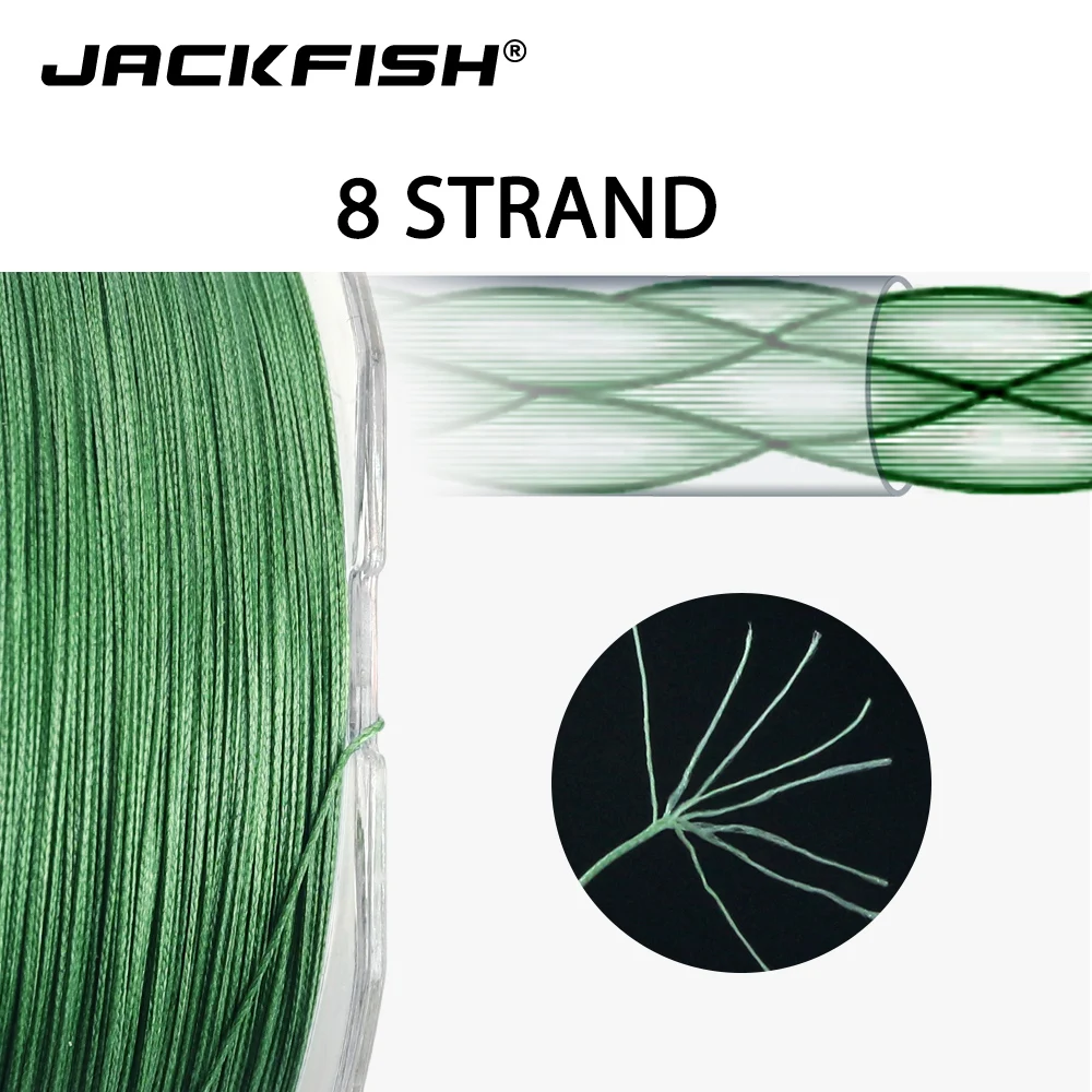 JACKFISH 8 حبلا صنارة صيد بولي ايثيلين مجدول 10-80LB 300 M المتعددة الشعيرات خيط صنارة الصيد s ل الكارب الصيد المياه المالحة خيط صيد