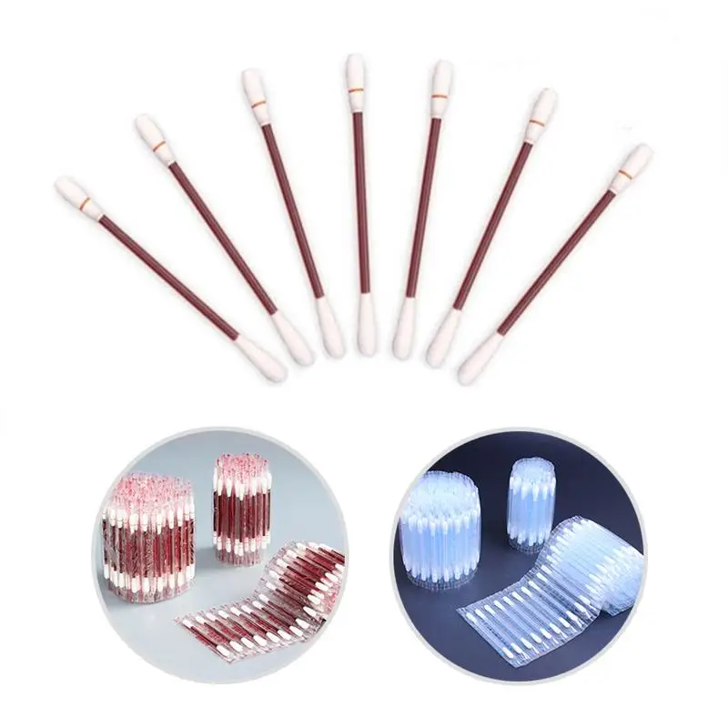 

50pcs/ Pack Medical Self-Contained Disposable Iodophor Disinfectant Cotton Swab Kid Care Sterilization Alcohol Rod Cotton Stick