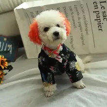 Весенне-летние рубашки с принтом в гавайском стиле для собак и кошек мягкая хлопчатобумажная одежда для домашних питомцев модная одежда для больших и маленьких собак