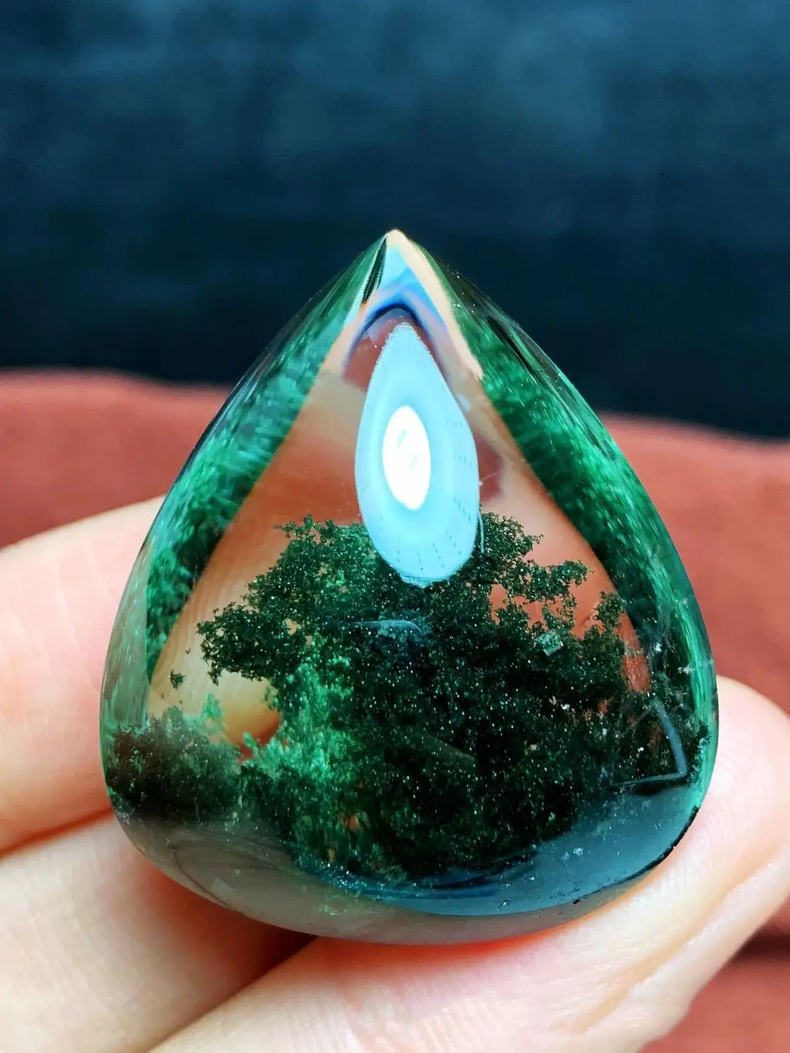 

Natural Green Phantom Crystal Handmade Manual polishing 1pc Making Pendant Necklace For Women Gift Blessed Good Luck Stone