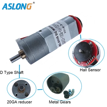 

JGA20-180B 12V Coded Motor DC Deceleration Motor With Hall sensor Encoder small motor high torque dc gear motor encoder