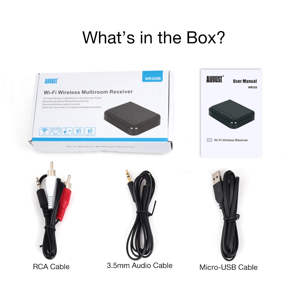 Adaptador para com Fio Receptor de Áudio Sistema de Alto falantes de Alta Wi fi sem Fio Agosto Wr320 Multiroom Música Multiroom Fidelidade Airplay Dlna Spotify - Image 6