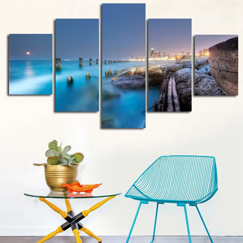 

5D DIY Diamond Embroidery Night sea Pictures Living Room Decoration Full Square DMC Patterns Rhinestone Needlework Painting 5pcs