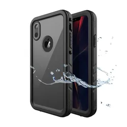 Rugged Waterproof Shockproof iPhone Case with Built-in Screen Protector for iPhone SE3 2022 (Black)