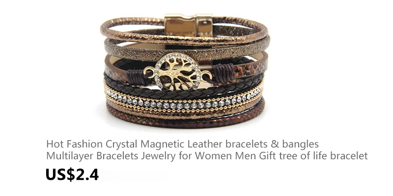 Zig мода сплав перо Листья широкий Магнитный кожаный браслет& Браслеты Многослойные браслеты ювелирные изделия для женщин мужчин подарок