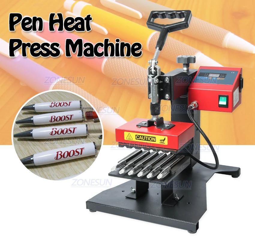 ZONEPACK Pen Heat Printing Machine Hot Transfer Printing Machine Press Machine For Plastic Ball Point Pen Logo Pressing Machine