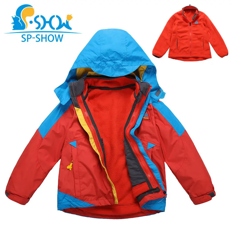 

2019 Luxury Brand 6-10 Age Boys Double Piece Hooded Trench Spring & Autumn Waterproof Jacket For Girls SP-SHOW Coats 69104