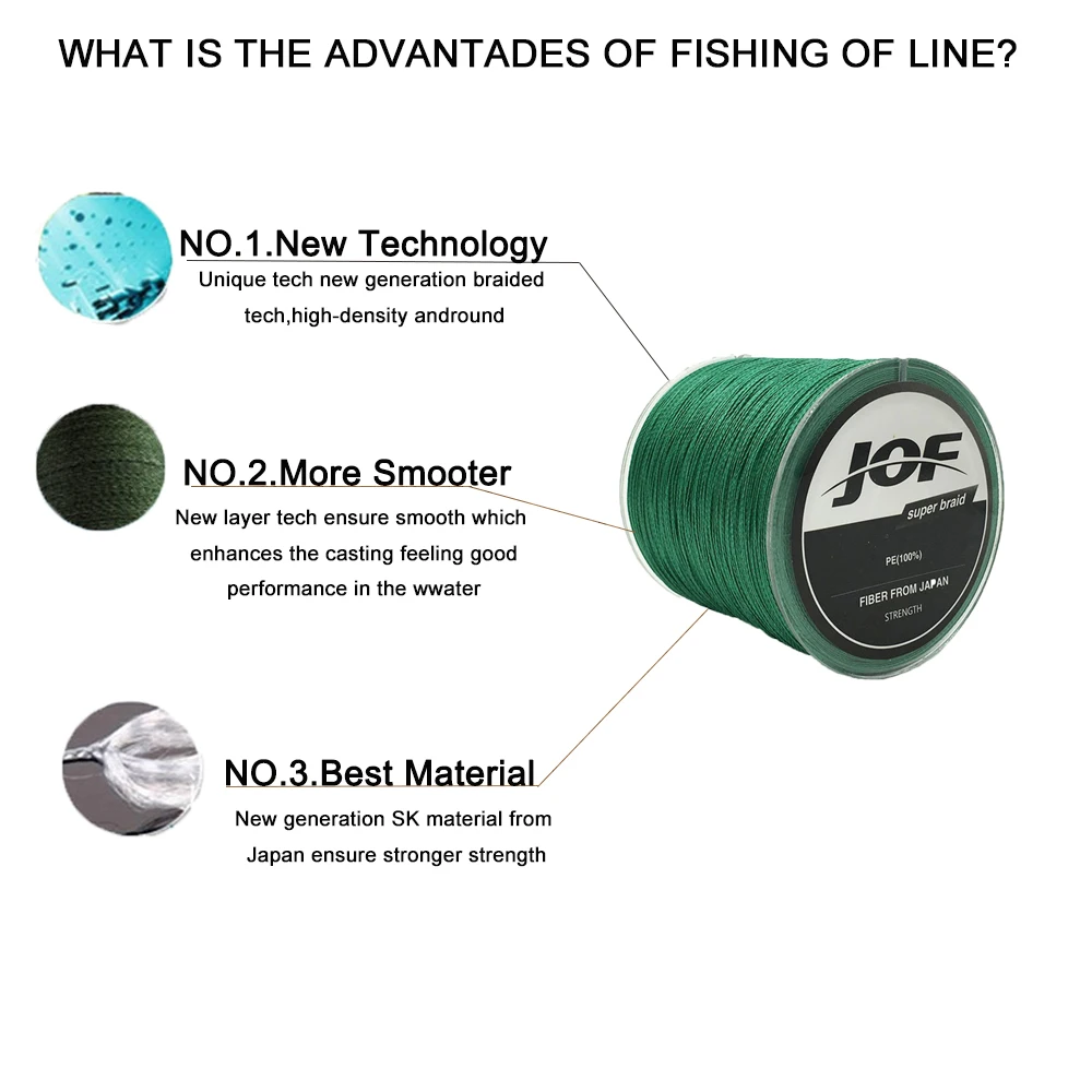 Pesca 500 M PE Multifilamento Linhas de