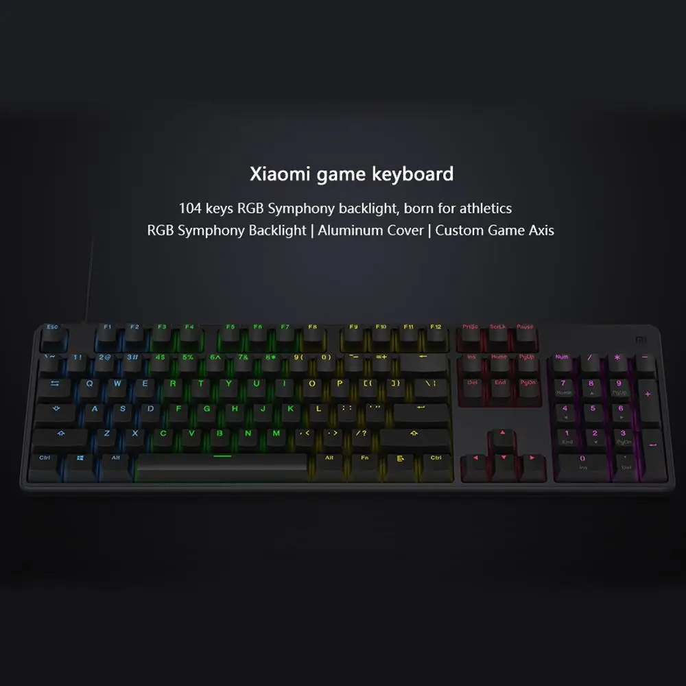 Игровая механическая клавиатура Xiaomi Mi оригинальная проводная с 104 клавишами и