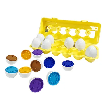 

12Pcs/Set Infant Toys Puzzle Random Early Educational Toys Recognize Color Shape Kids Fight inserted Color Matching Egg Toys
