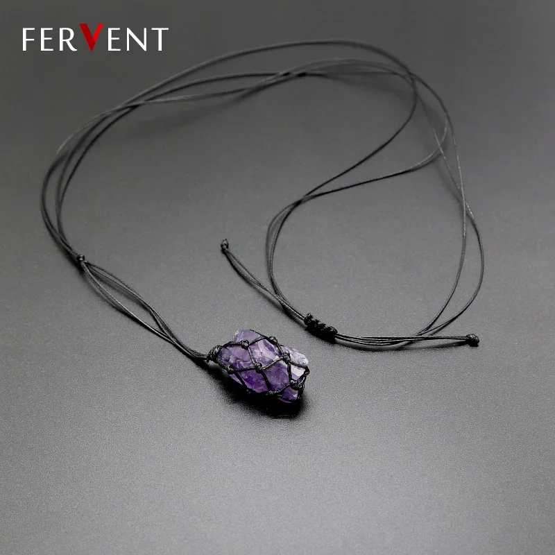 

Fashion personality necklace Natural Stone Pendulum Crystal Pendant Wrap Net Necklace Yoga Necklace Jewelry for Men and women
