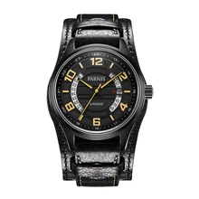 Parnis Pilot IV Seriers Mens Leather Watchband Fashion Business Automatic Mechanical Watch Wristwatch