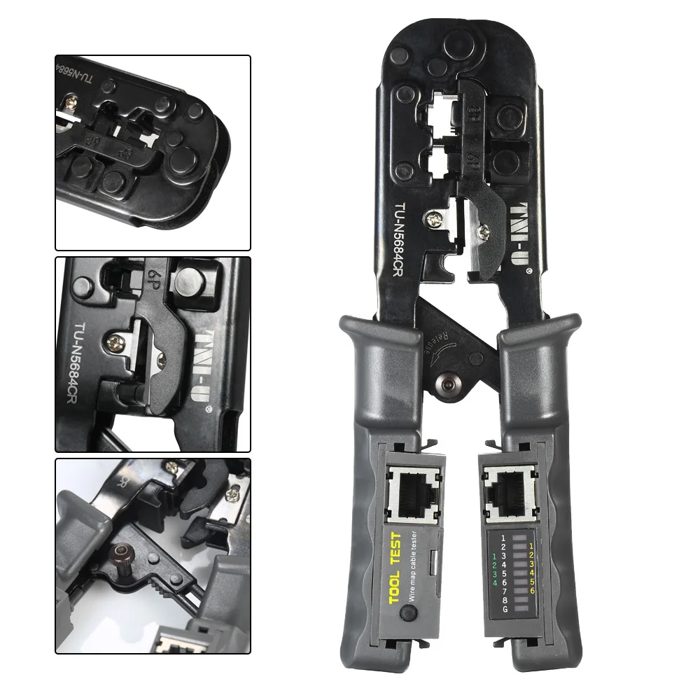 

2 in 1 Multitool Wire Crimp Crimping Tool Testing Pliers Wire Stripper RJ11 RJ12 RJ45 Cable Crimper Wire Cutter Tester