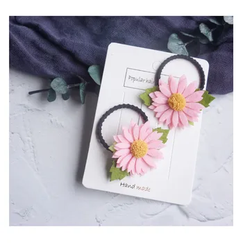 

Retail 1set Fashion Cute Felt Daisy Hairpins Hair Clips Floral Elastic Hair Bands Hair Ties Princess Hair Accessories