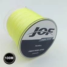 4 нити 100 м JOF бренд ПЭ Материал многофиламентная плетеная рыболовная леска из ПЭ супер сильный 10/20 Вт, 30 Вт/40/60/80/100LB