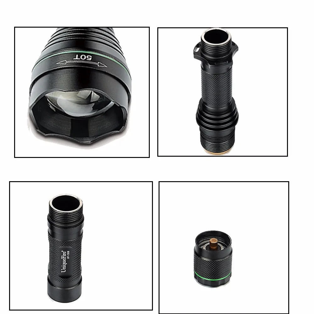 UniqueFire 1508-50mm CREE XML T6 Waterproof With Super High Brightness Light  5 Mode Adopted Power Zoomable For Bicycle Light5