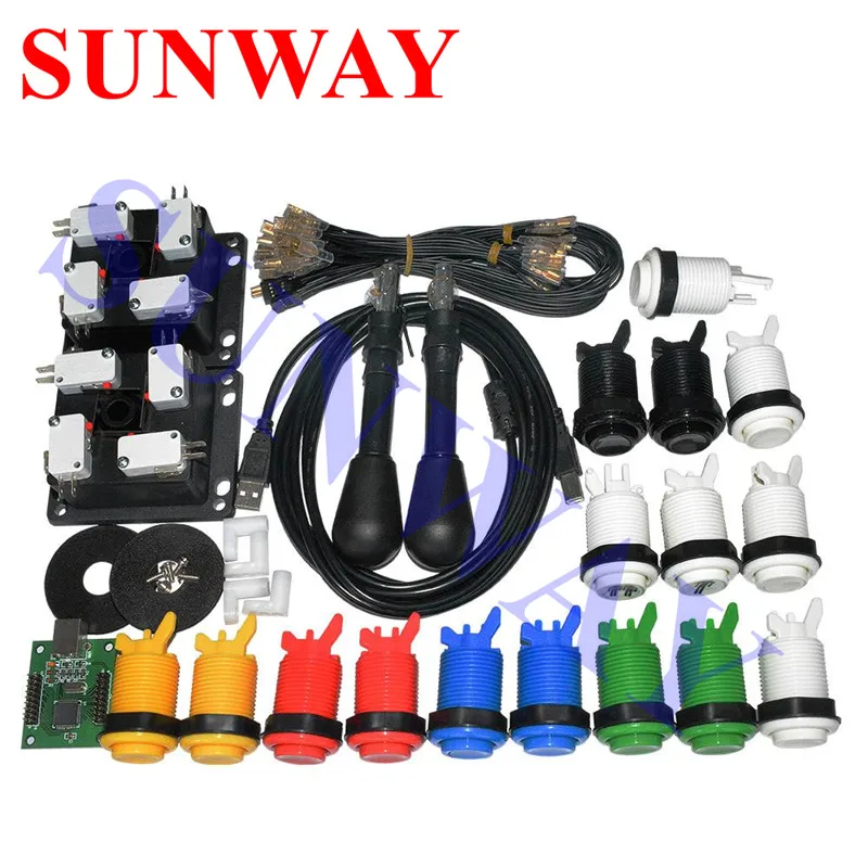 

USB controller to 2 Players Arcade DIY kit Jamma MAME Raspberry pi DIY with 4/8 way joystick and HAPP style push buttons