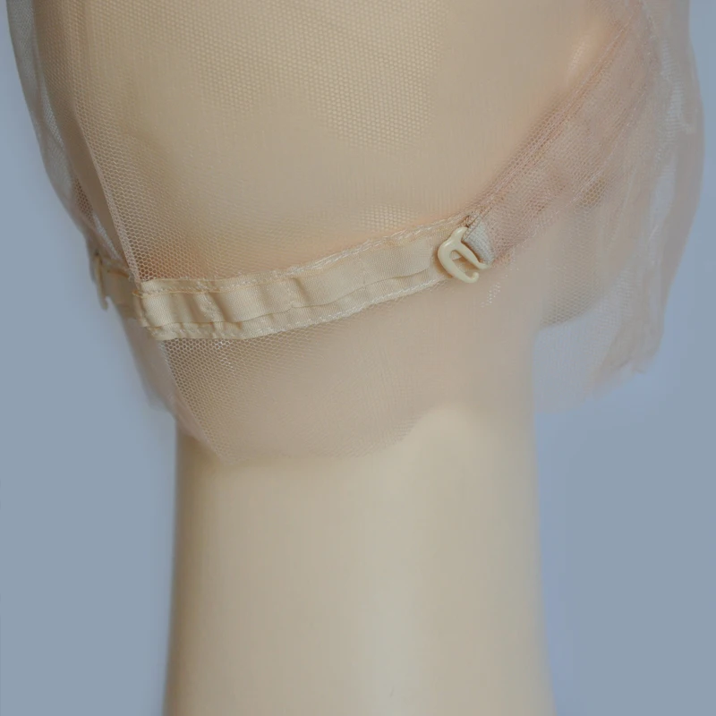 Brown/Beige Full Lace Wig Cap For Making Wig With Adjustable Stretch Straps And Guide Line Customizing Wigs Swiss Lace Cap