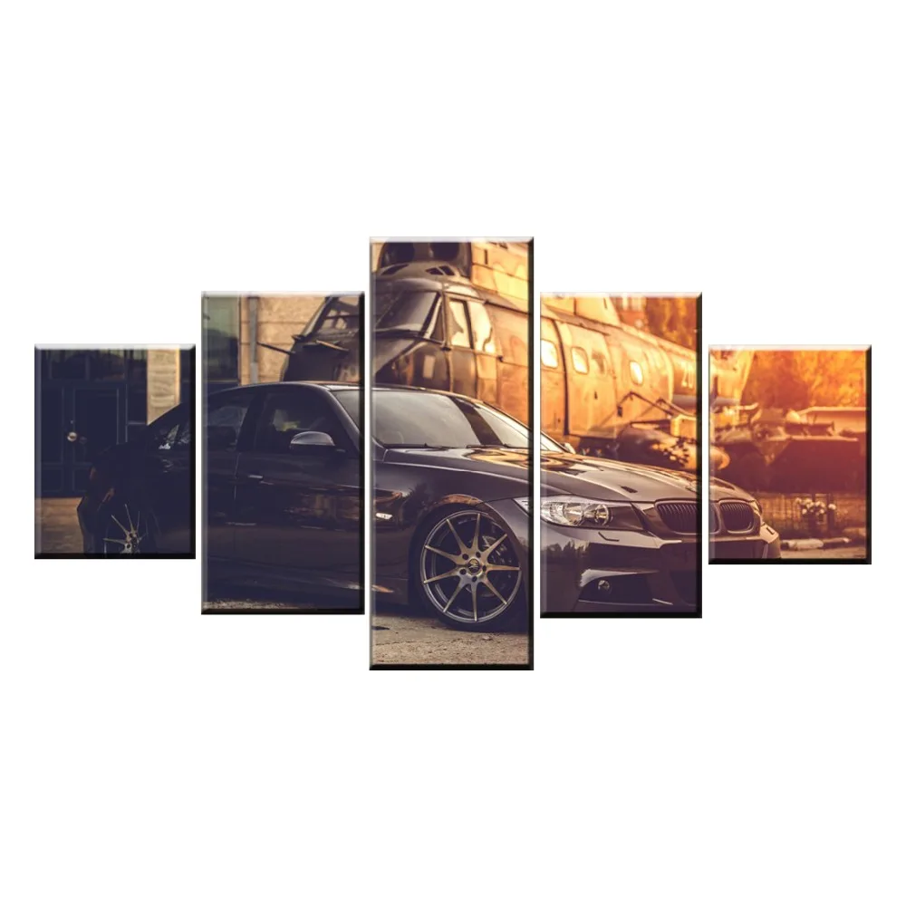 Настенное искусство Модульная картина Современная живопись 5 шт BMW автомобиль и