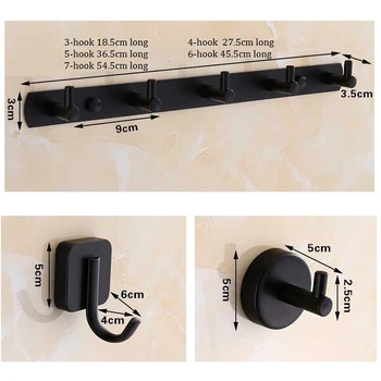 

Black White Hanger Rack Dog Pet Leash Hat Key Towels Robe Clothe Hook Wall Mount Closet Clothing Bathroom
